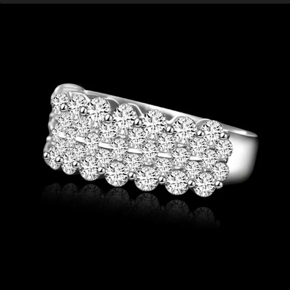 New Women’s Sterling Silver Diamond Bridal Ring - Picture 2 of 9